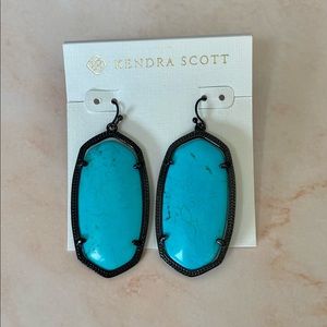 Kendra Scott Gunmetal Danielle Earrings in Turquoise Magnesite